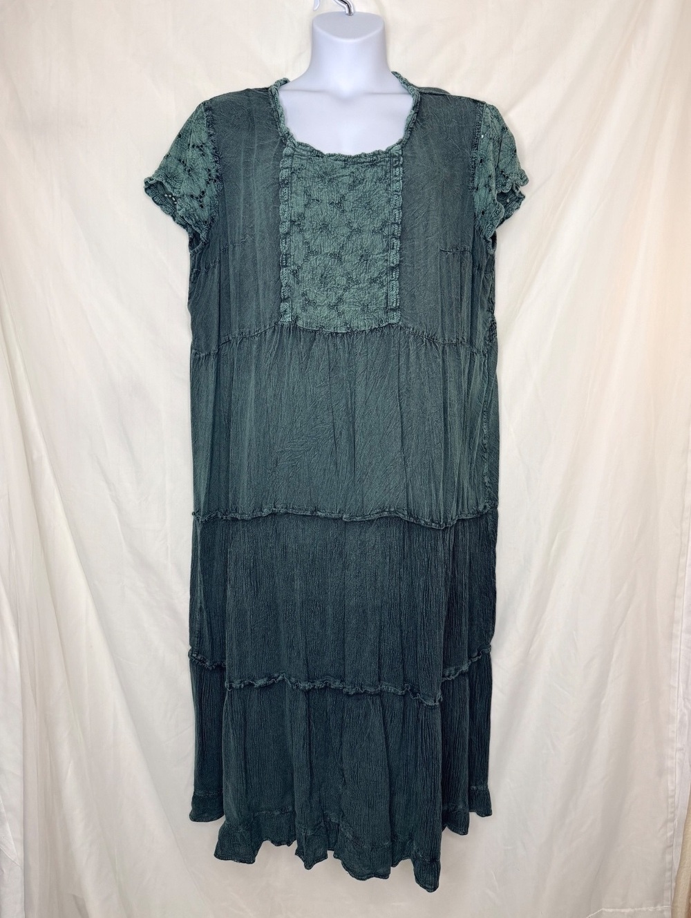 Y2K Boho Hippie Only Necessities Tiered Rayon Maxi 3X